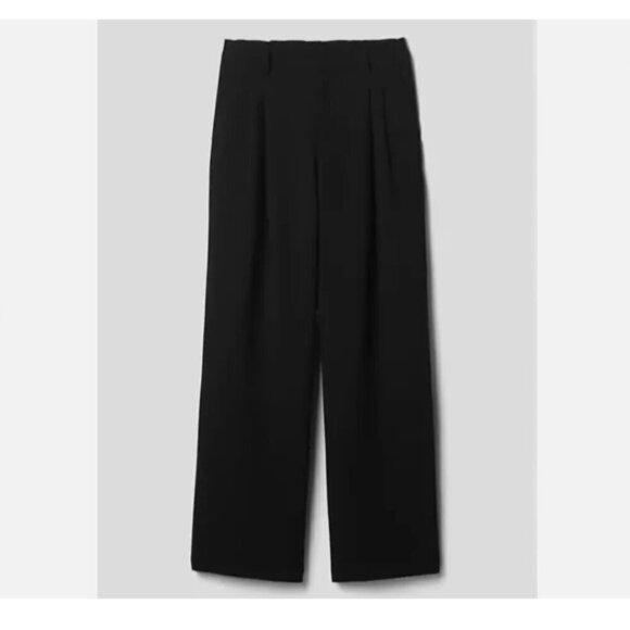 GAP Easy Crepe Drapey Pleated Black Loose Straight Elastic Pants Size 2 NEW $80 - Picture 8 of 11